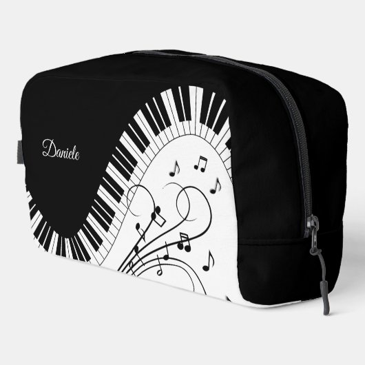 Piano Toetsenbord Muziek Ontwerp w / Naam Toilettasje (Rechterhoek)