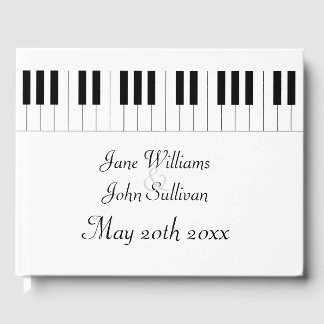 Piano Toetsenbord Muziek Thema Wedding Guestbook Gastenboek