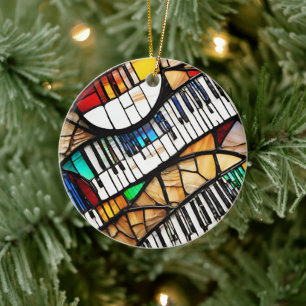 Piano Toetsenbord Muziekinstrument Keramisch Ornament