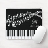Piano Toetsenbord Muzieknoten Monogram Aangepaste  Muismat (Met muis)