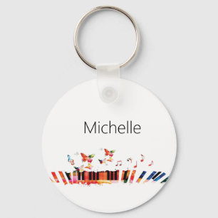 Piano Toetsenbord & Muzieknoten Sleutelhanger