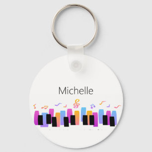Piano Toetsenbord & Muzieknoten Sleutelhanger