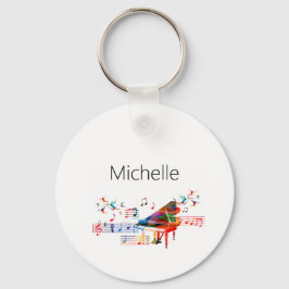 Piano Toetsenbord & Muzieknoten Sleutelhanger