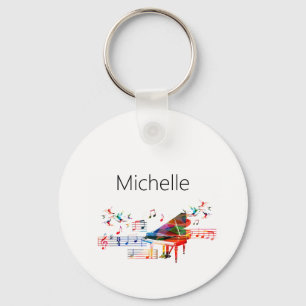 Piano Toetsenbord & Muzieknoten Sleutelhanger