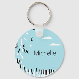 Piano Toetsenbord & Muzieknoten Sleutelhanger