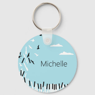 Piano Toetsenbord & Muzieknoten Sleutelhanger