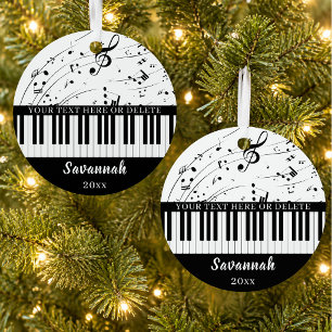 Piano Toetsenbord Muzieknotities Aangepaste Kleure Metalen Ornament