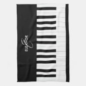 Piano Toetsenbord Muzikant Custom Monogrammed Theedoek (Verticaal)