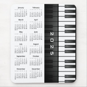 Piano Toetsenbord Ontwerp 2025 Kalender Mousepad Muismat