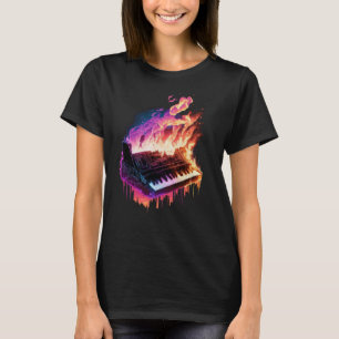 Piano toetsenbord op vuur 1 t-shirt