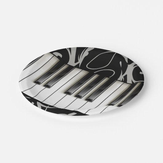 Piano Toetsenbord Overweging Receptie Papieren Bordje (Gekanteld)