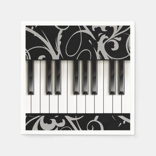 Piano Toetsenbord // Piano Overweging Receptie Servet (Voorkant)