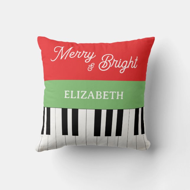 Piano Toetsenbord Prettig & Kerst Pianist  Kussen (Achterkant)