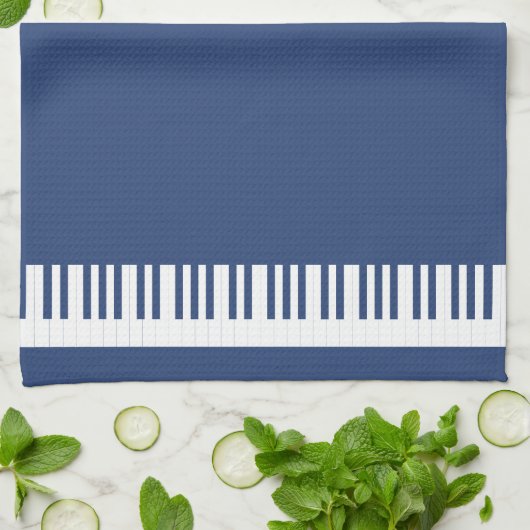 Piano Toetsenbord Sleutels Muziekinstrument Monogr Theedoek (Gevouwen)