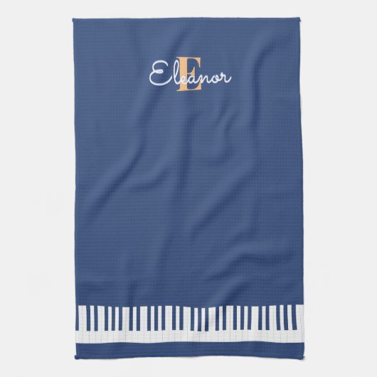 Piano Toetsenbord Sleutels Muziekinstrument Monogr Theedoek (Verticaal)