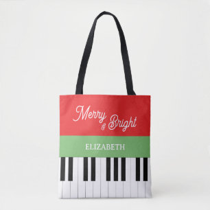 Piano Toetsenbord Vrolijk & Helder Pianist Kerstmi Tote Bag