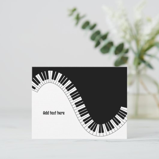 Piano Toetsenbord Waves SJABLOON Briefkaart (Staand voorkant)
