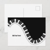 Piano Toetsenbord Waves SJABLOON Briefkaart (Voorkant / Achterkant)