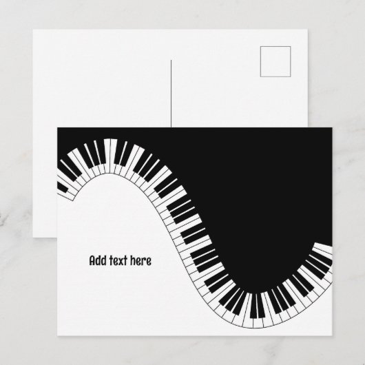 Piano Toetsenbord Waves SJABLOON Briefkaart (Voorkant / Achterkant)