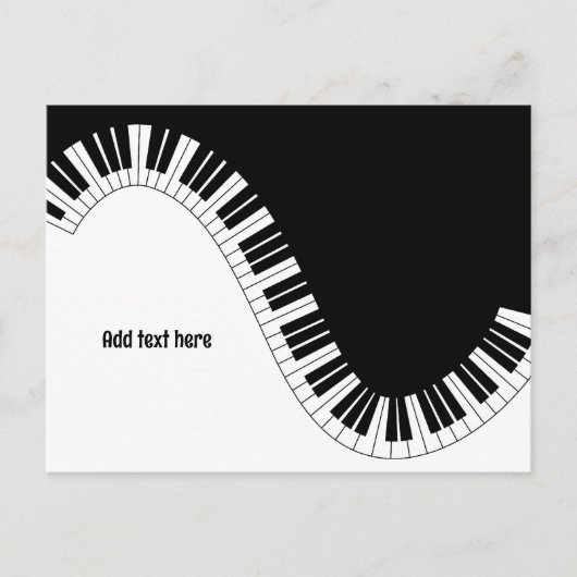Piano Toetsenbord Waves SJABLOON Briefkaart (Voorkant)