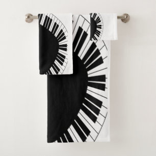 Piano-toetsenbord - Zwart en wit muziekontwerp Bad Handdoek
