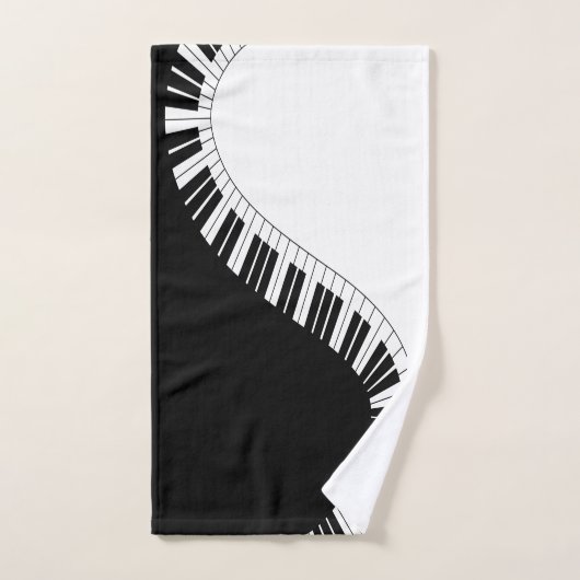 Piano-toetsenbord - Zwart en wit muziekontwerp Bad Handdoek (Handdoek)