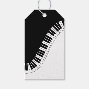 Piano-toetsenbord - Zwart en wit muziekontwerp Cadeaulabel