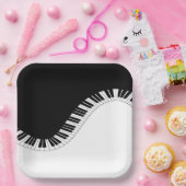 Piano-toetsenbord - Zwart en wit muziekontwerp Papieren Bordje (Feest)