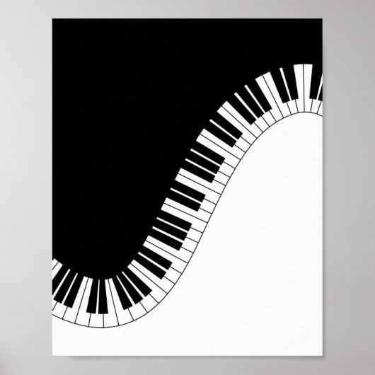 Piano-toetsenbord - Zwart en wit muziekontwerp Poster (Voorkant)