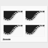 Piano-toetsenbord - Zwart en wit muziekontwerp Rechthoekige Sticker (Vel)