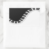 Piano-toetsenbord - Zwart en wit muziekontwerp Rechthoekige Sticker (Tas)