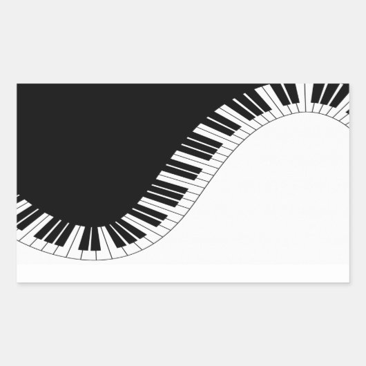 Piano-toetsenbord - Zwart en wit muziekontwerp Rechthoekige Sticker (Voorkant)
