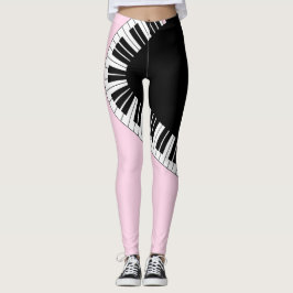 Piano-toetsenbord zwart en wit muziekontwerp roze leggings