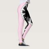 Piano-toetsenbord zwart en wit muziekontwerp roze leggings (Rechts)