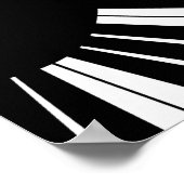 Piano-toetsenbord zwart en wit muziekontwerp roze poster (Hoek)