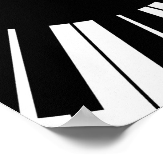 Piano-toetsenbord zwart en wit muziekontwerp roze poster (Hoek)