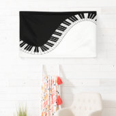 Piano-toetsenbord - Zwart en wit muziekontwerp Spandoek (Insitu)