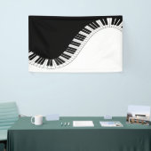 Piano-toetsenbord - Zwart en wit muziekontwerp Spandoek (Beurs)