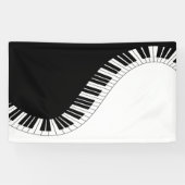 Piano-toetsenbord - Zwart en wit muziekontwerp Spandoek (Horizontaal)