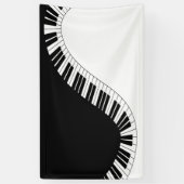 Piano-toetsenbord - Zwart en wit muziekontwerp Spandoek (Verticaal)