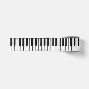 Piano-toetsenbord zwart en wit satijnen lint