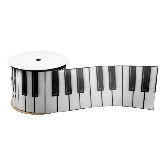 Piano-toetsenbord zwart en wit satijnen lint (Spoel)