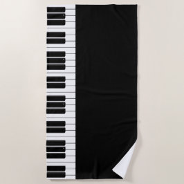 Piano-toetsenbord zwart en wit strandlaken