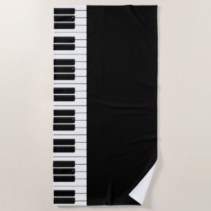 Piano-toetsenbord zwart en wit strandlaken