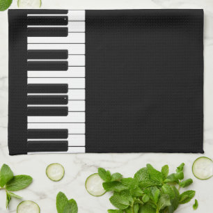 Piano-toetsenbord zwart en wit theedoek
