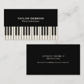 Piano Toetsenbord Zwart & Wit Modern Sophisticated Visitekaartje (Voorkant / Achterkant)