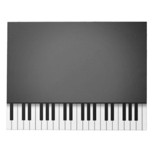 Piano-toetsenbord - Zwarte 8,5x11-muziek Notitieblok