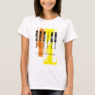 Piano-toetsenbordgrunge T-shirt