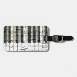 piano-toetsenbordontwerp bagagelabel