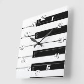 Piano Toetsenbordtoetsen met cijfers Vierkante Klok (Hoek)